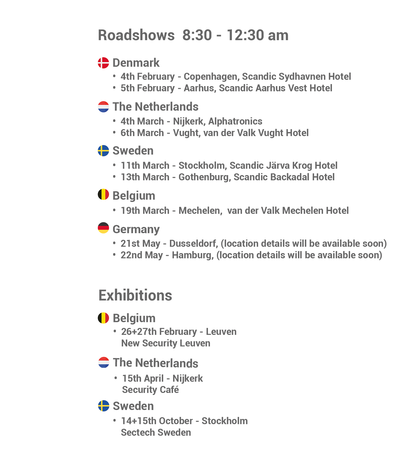UNii roadshows